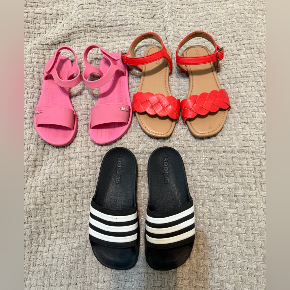 Adidas, Melissa and Old Navy Kids sandals